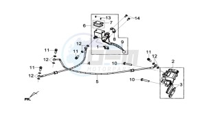 GTS 125I ABS drawing REAR BRAKE CALIPER / BRAKE MOUNT