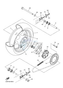 XJ6F 600 DIVERSION F (BS11 BS12) drawing REAR WHEEL