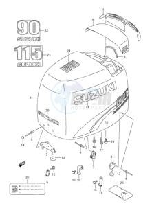 DF 90 drawing Engine Cover (2001 to 2002)