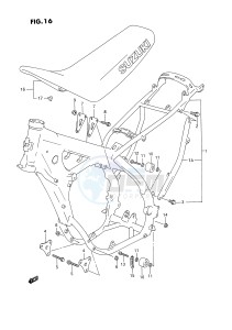 RM250 (E3) drawing FRAME - SEAT (MODEL P)