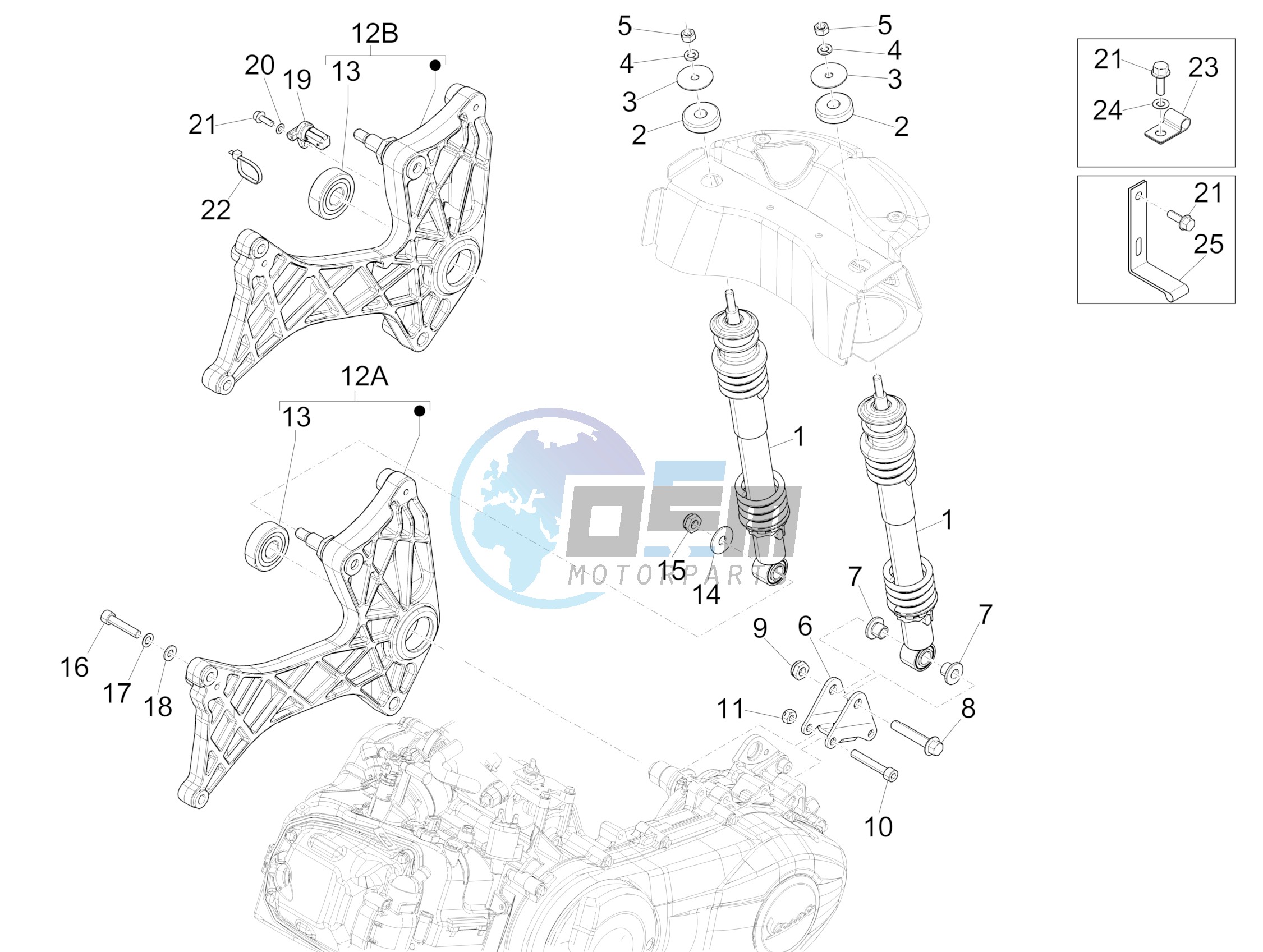 Rear suspension - Shock absorber/s