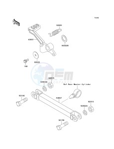 EX 250 F [NINJA 250R] (6F-7F) F7F drawing BRAKE PEDAL_TORQUE LINK