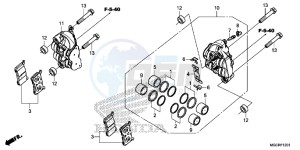 CB1100 UK - (E) drawing FRONT BRAKE CALIPER (CB1100NA/NAD)