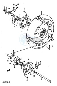 GSX-R750 (J-K-L) drawing REAR WHEEL (MODEL J K)