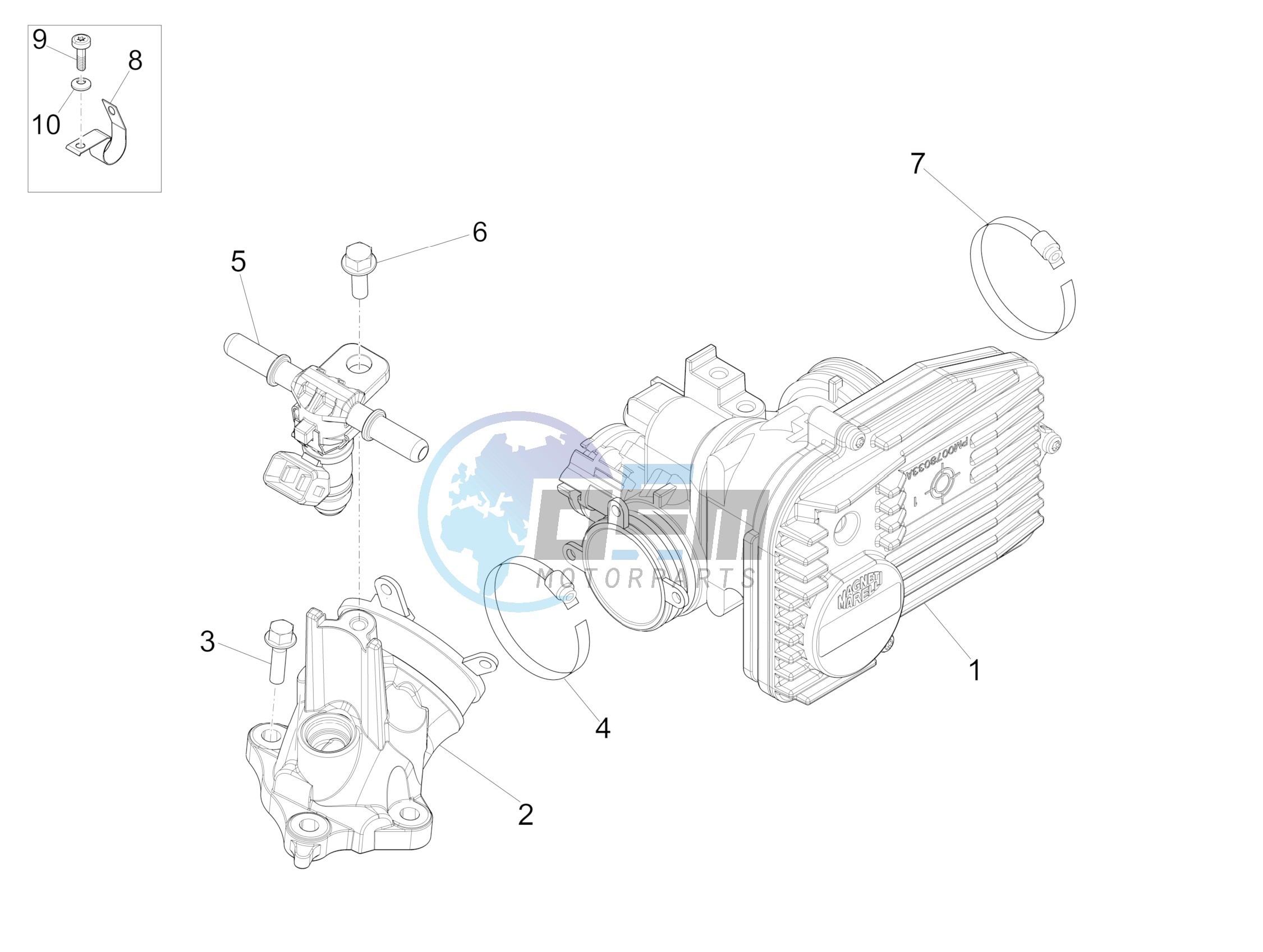 Throttle body - Injector - Union pipe