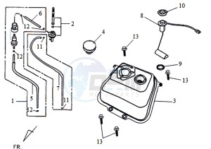 SYMPLY 150 drawing FUEL TANK - FUEL CUT