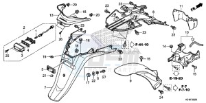 SH125ADE SH125AD UK - (E) drawing REAR FENDER/LICENSE LIGHT