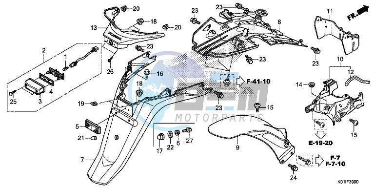 REAR FENDER/LICENSE LIGHT