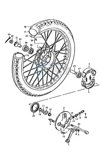 A100 (K-L-M-N-4) drawing FRONT WHEEL (A100N)