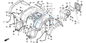 TRX350TM FOURTRAX 350 drawing REAR FENDER (1)