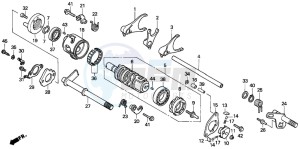 TRX300EX FOURTRAX 300 EX drawing SHIFT DRUM/SHIFT FORK