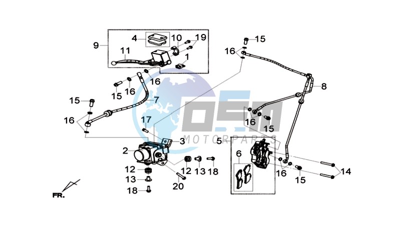 BRAKE CALIPER FOR / BRAKE LEVER CPL