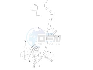 Liberty 125 4t Delivery e3 Single drawing Brakes pipes - Calipers