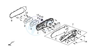 GTS 125I ABS drawing CRANKCASE COVER LEFT