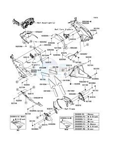 NINJA ZX-6R ZX600RBF FR GB XX (EU ME A(FRICA) drawing Cowling Lowers