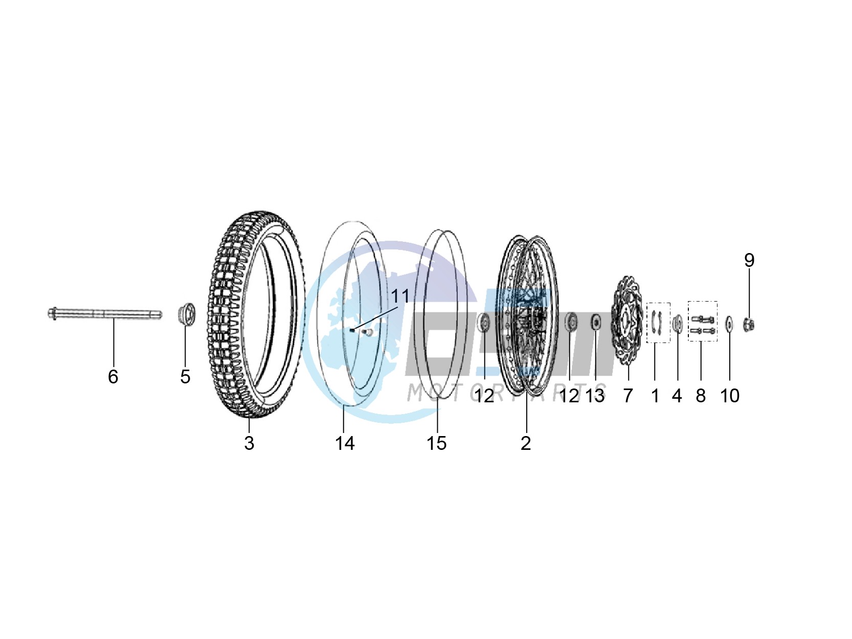 Front wheel with spokes