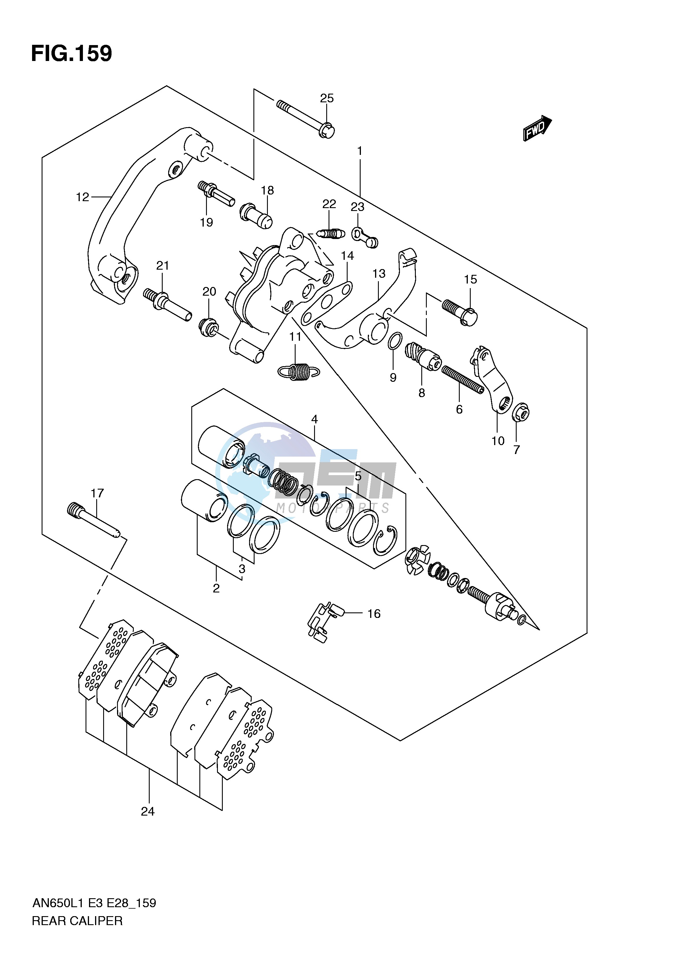 REAR CALIPER (AN650AL1 E33)