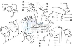 Cougar 125 drawing Front lights and turn signal lamps