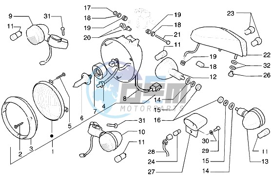 Front lights and turn signal lamps