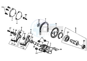 SUPER DUKE - 150 cc drawing CAMSHAFT-VALVE