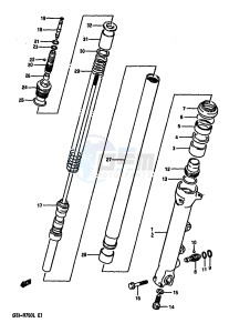 GSX-R750 (J-K-L) drawing FRONT DAMPER (MODEL K)