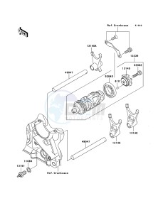 Z1000_ABS ZR1000C8F FR GB XX (EU ME A(FRICA) drawing Gear Change Drum/Shift Fork(s)