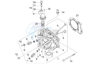 MP3 250 ie mic drawing Cilinder head unit - Valve