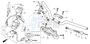 CB600F HORNET drawing HANDLE PIPE/TOP BRIDGE (CB600F3/4/5/6)