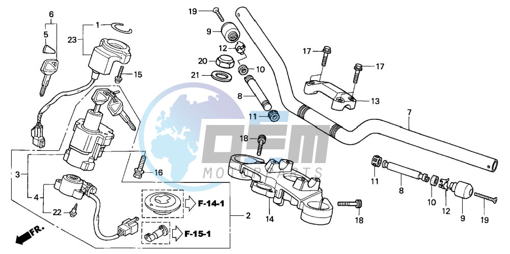 HANDLE PIPE/TOP BRIDGE (CB600F3/4/5/6)