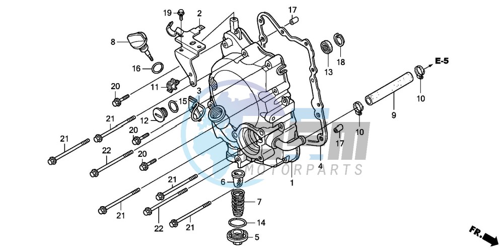 RIGHT CRANKCASE COVER (FES1257/A7)(FES1507/A7)