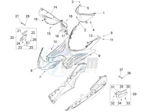 Fly 50 4t 4v drawing Central cover - Footrests