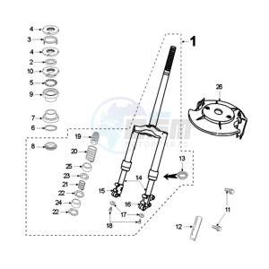 TKR MA BE drawing FRONT FORK AND STEERINGHEAD SHOWA