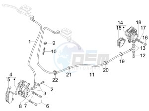 GTV 300 4T 4V ie drawing Brakes pipes - Calipers