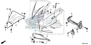 CBR1000RAG CBR1000 - Fireblade ABS Europe Direct - (ED) drawing UPPER COWL