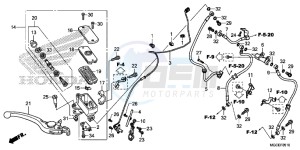 CB1100AE CB1100 ABS UK - (E) drawing FR. BRAKE MASTER CYLINDER (CB1100A/SA/SAD)