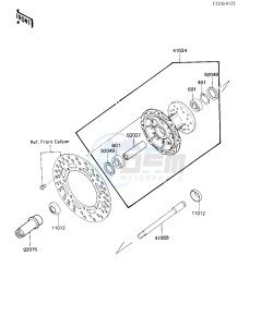 KX 500 D [KX500] (D1) [KX500] drawing FRONT HUB