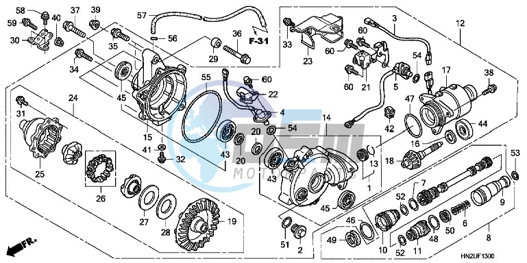 RIGHT FRONT BRAKE CALIPER (VFR800FH)