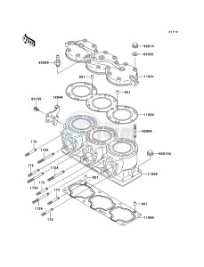 JET SKI 900 STX JT900-E2 FR drawing Cylinder Head/Cylinder