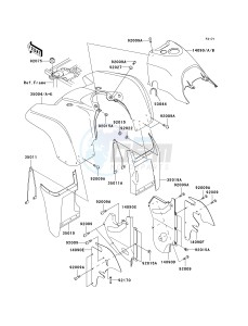 KVF 400 A [PRAIRIE 400 4X4] (A2) [PRAIRIE 400 4X4] drawing FRONT FENDER-- S- -