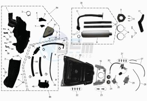 PACIFIC 125 drawing EXHAUST,RADIATOR,TANK, AIRFILTER