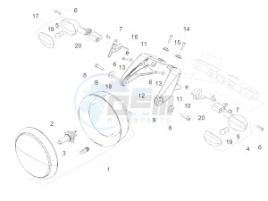 Audace 1400 USA-CND 1380 drawing Front lights