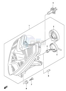 GS500 (P19) drawing HEADLAMP (GS500FK4 FUK4 P2, P19, P54)