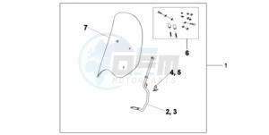 SH300A9 Europe Direct - (ED / ABS) drawing WINDSHIELD WITHOUT KNUCKLE VISOR