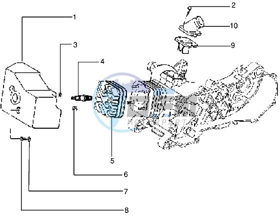 Cylinder head - Cooling hood - Inlet and induction pipe