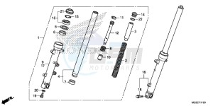 CB500FAF CB500F UK - (E) drawing FRONT FORK