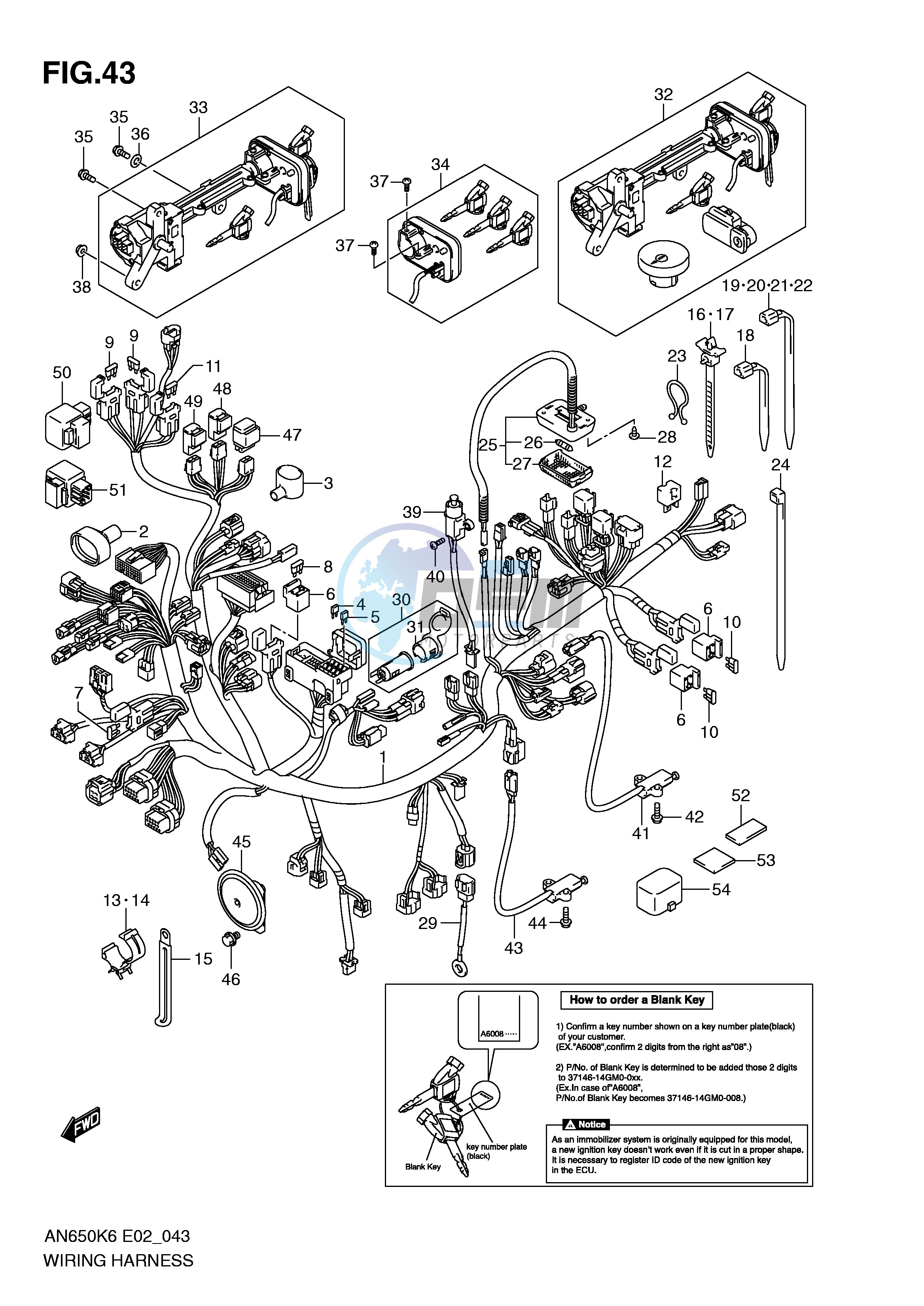 WIRING HARNESS (AN650AK6 AK7 AK8 AK9 AL0 E24)