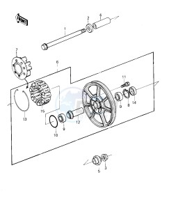 KZ 1000 E [SHAFT] (E1-E2) [SHAFT] drawing REAR WHEEL_HUB