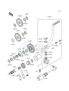 KLF 400 B [BAYOU 400 4X4] (B4-B6) [BAYOU 400 4X4] drawing KICKSTARTER MECHANISM