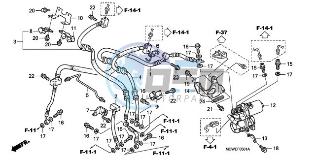 FRONT BRAKE HOSE (VFR800A)