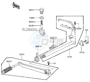 KZ 440 B (B1) drawing GEAR CHANGE MECHANISM -- 81 B2- -